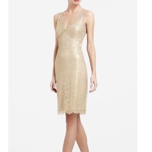 BCBG Maxazria gold lace dress